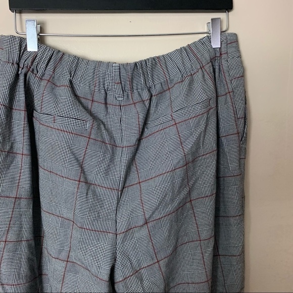 [A New Day] Gray Plaid Print Tapered Leg Elastic Waist Career Pant Trousers - Picture 9 of 10